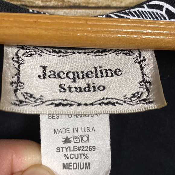 Vintage Jacqueline Studio palm motif shift dress size medium - Picture 5 of 12